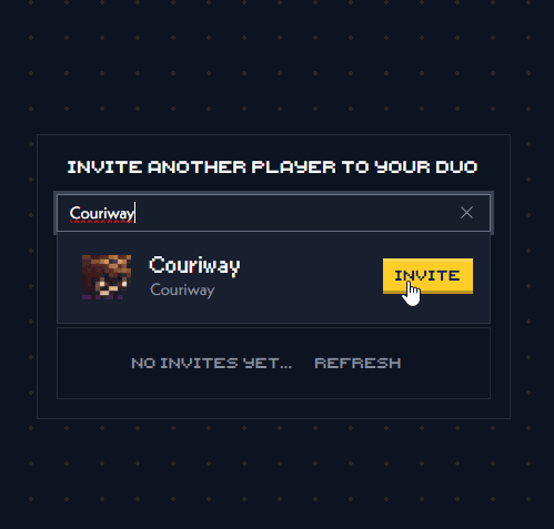 searching a player to duo with