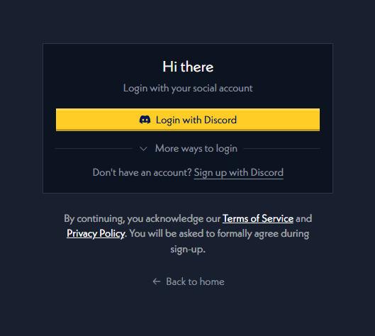 login with discord